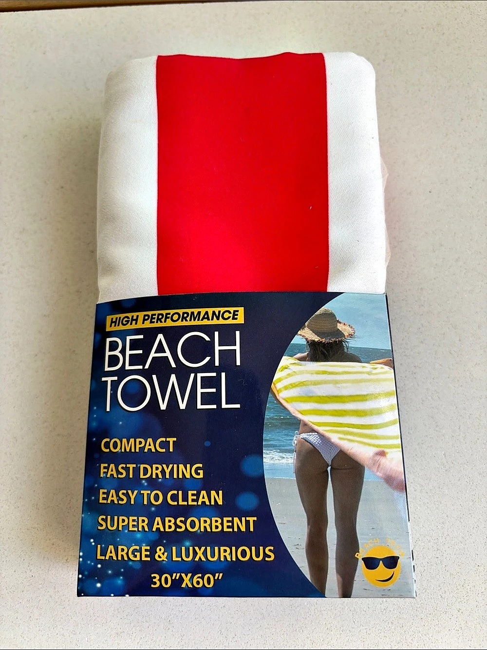 Beach Tech High Performance Beach Towel Red NWT